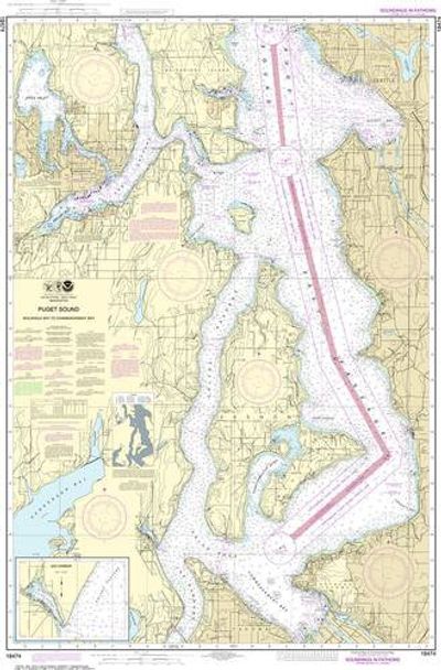 NOAA Chart 18474 - Puget Sound Shilshole Bay to Commencement Bay