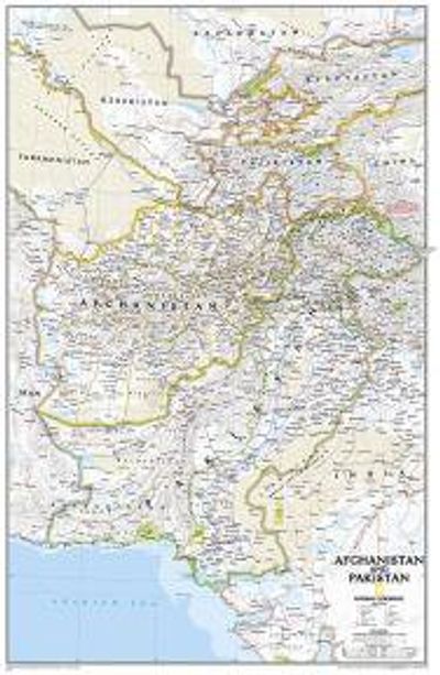 Afghanistan Pakistan National Geographic Wall Map