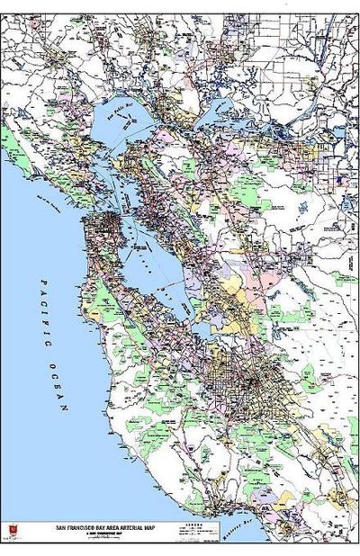 Kroll San Francisco Wall Map Arterial Metro Paper Laminated
