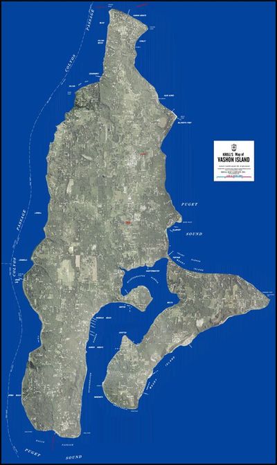 Vashon Island Aerial Map by Kroll Map Company