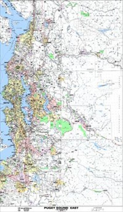 Puget Sound Metro East Wall Map Poster Paper Laminated Kroll