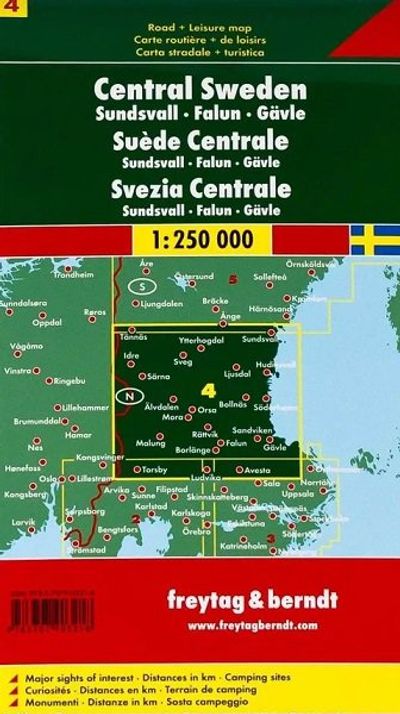 Sweden Central Road Map Regional Freytag and Berndt
