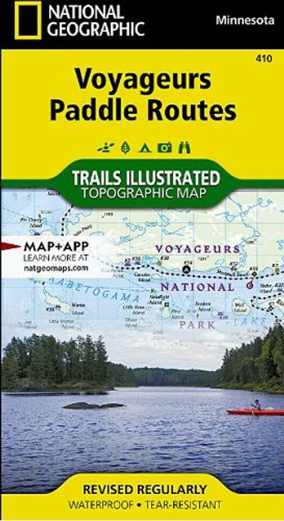 Voyageurs Paddle Routes Trails Illustrated Hiking Waterproof Topo Maps