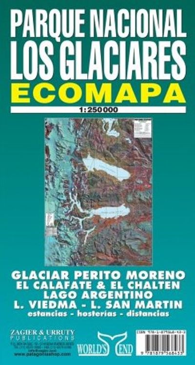 Parque Nacional Los Glaciares Argentina Topographic Folded Map Cover