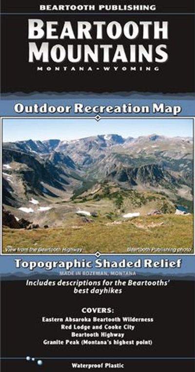Beartooth Mountains Wilderness Folded Topo Recreation Map