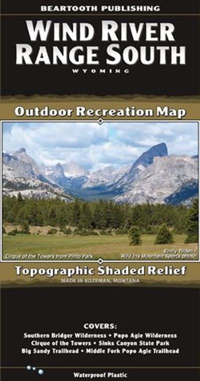 Wind River Range South Topo Map Hiking Beartooth