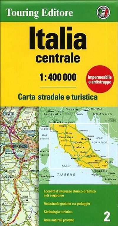Italy Central Area Folded Travel Map by Touring Club of Italy