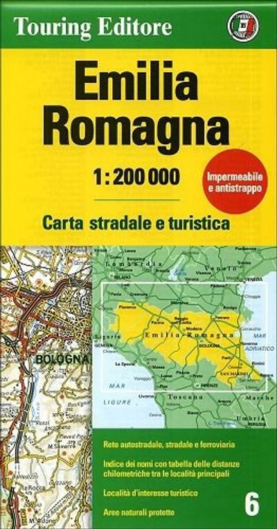 Emilia Romagna Italy Regional Street Map by Touring Club of Italy