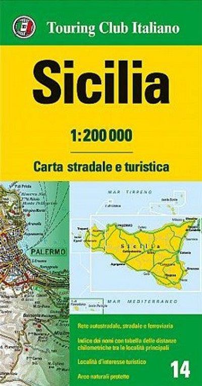 Sicily Italy Street and Travel Map by Touring Club of Italy