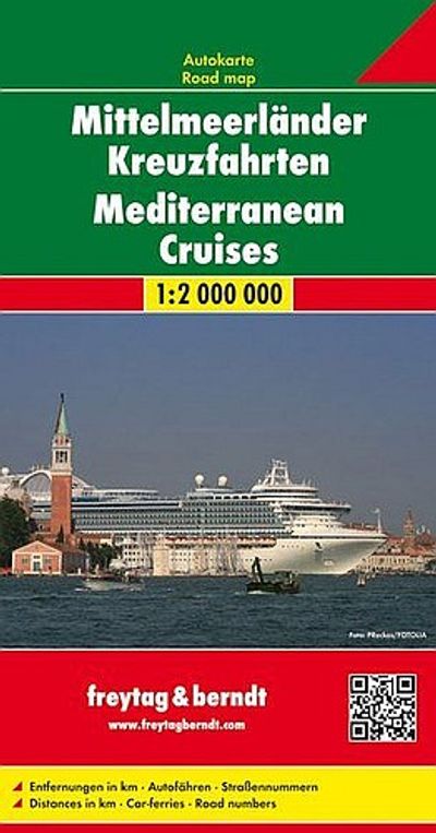 Mediterranean Folded Travel and Road Map by Freytag and Berndt