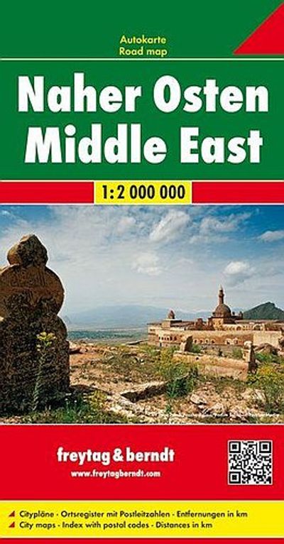 Middle East Folded Travel and Road Map by Freytag and Berndt