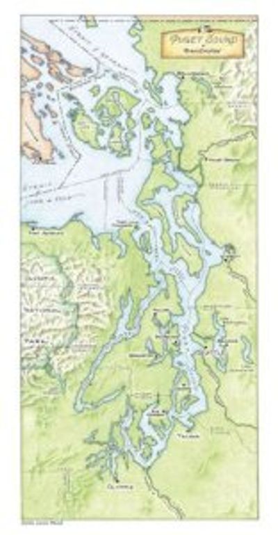 Puget Sound Map & Poster by Brule