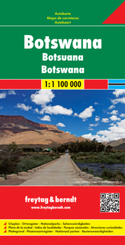 Botswana Travel Map by Freytag & Berndt