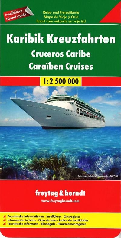 Caribbean Cruise Travel Map Freytag and Berndt