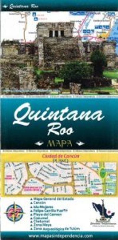 Quintana Roo Mexico State Travel Road Folded Map
