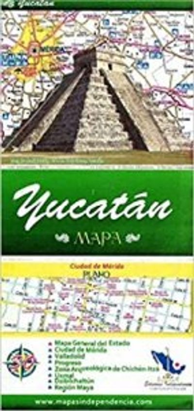 Yucatan Mexico State Travel Road Folded Map