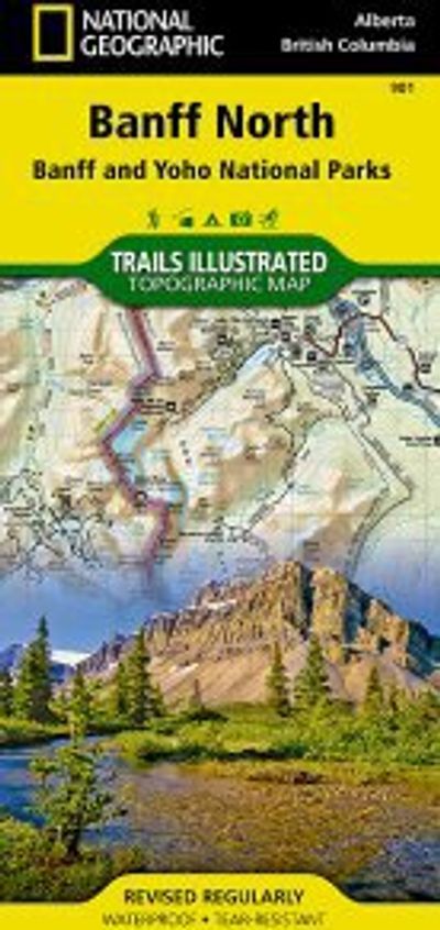 Banff North Map National Geographic Topo Trails Illustrated Hiking