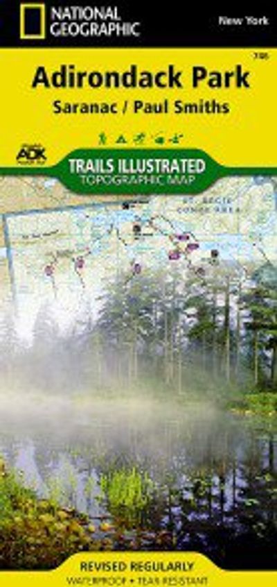 Adirondack Park Saranac Topo Waterproof National Geographic Hiking Map Trails Illustrated