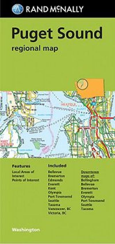 Puget Sound Regional Folded Street Map by Rand McNally