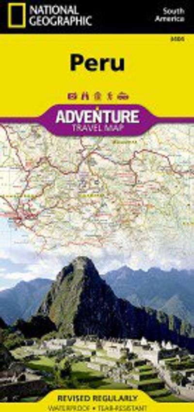 Peru Travel Adventure Road Map Waterproof Topo Nat Geo