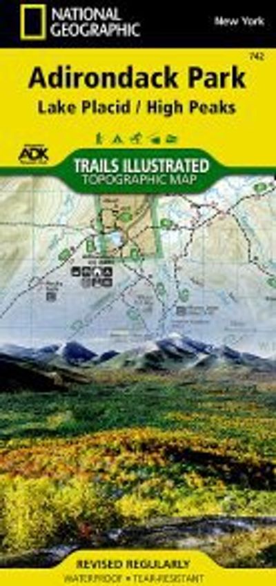 Adirondack Park Lake Placid Topo Waterproof National Geographic Hiking Map Trails Illustrated