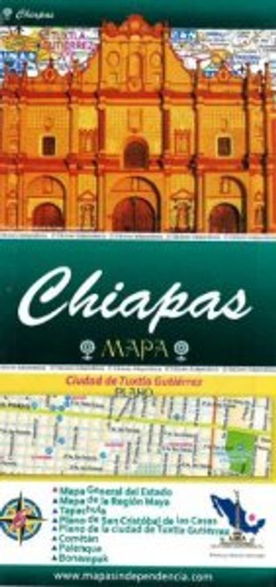 Chiapas Mexico State Travel Road Folded Map
