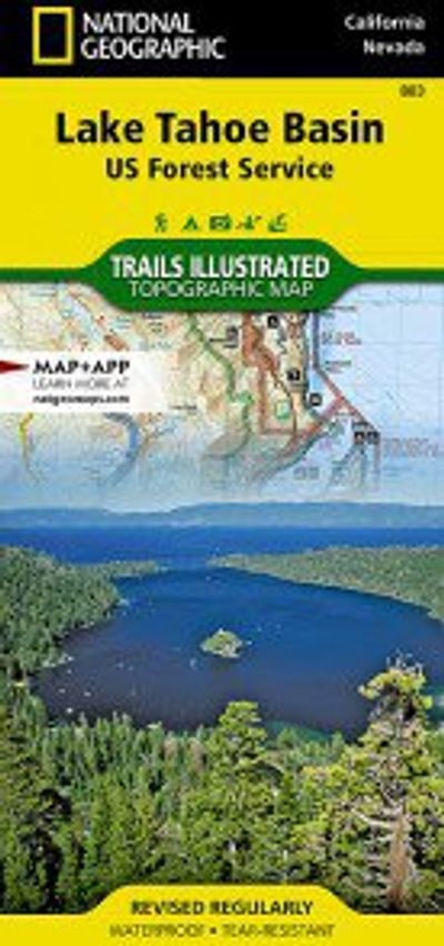Lake Tahoe Basin Topo Waterproof National Geographic Hiking Map Trails Illustrated