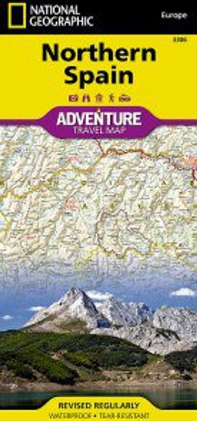 Northern Spain Adventure Travel Road Map Topo Waterproof National Geographic Trails Illustrated