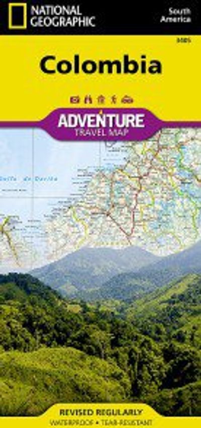 Colombia Travel Adventure Road Map Waterproof Topo Nat Geo