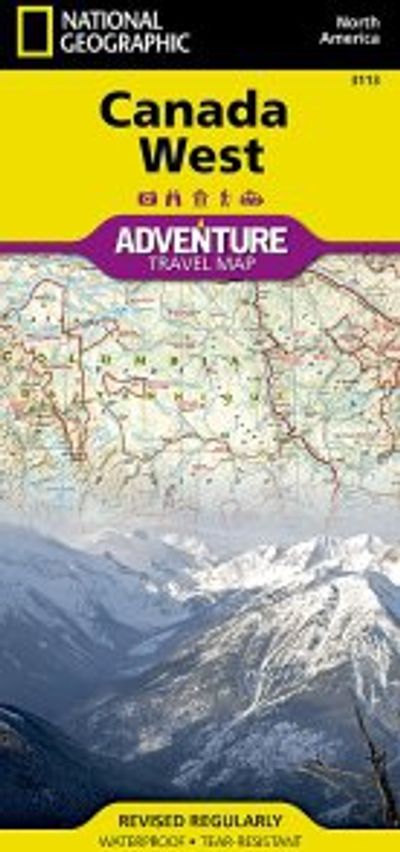 Canada West Road Map Adventure Travel Topo Waterproof Nat Geo