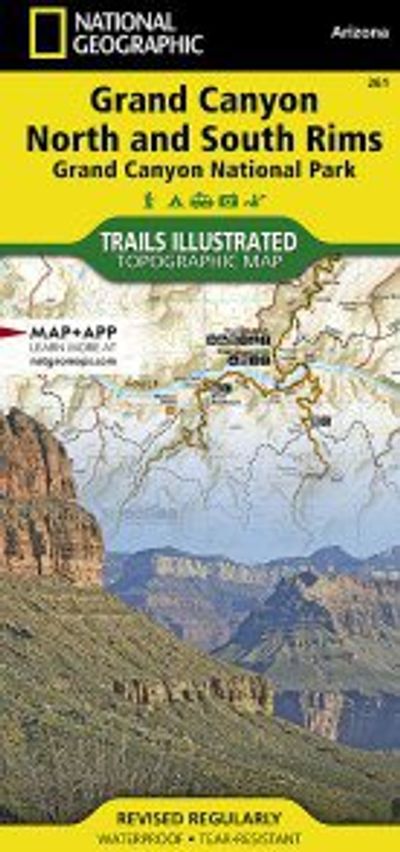 Grand Canyon North South Rim Topo Map Folded Waterproof Trails Illustrated