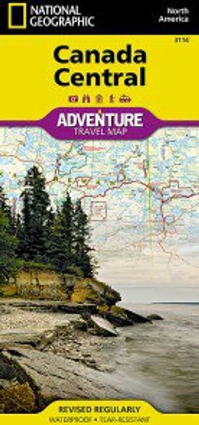 Canada Central Road Map Adventure Travel Topo Waterproof Nat Geo