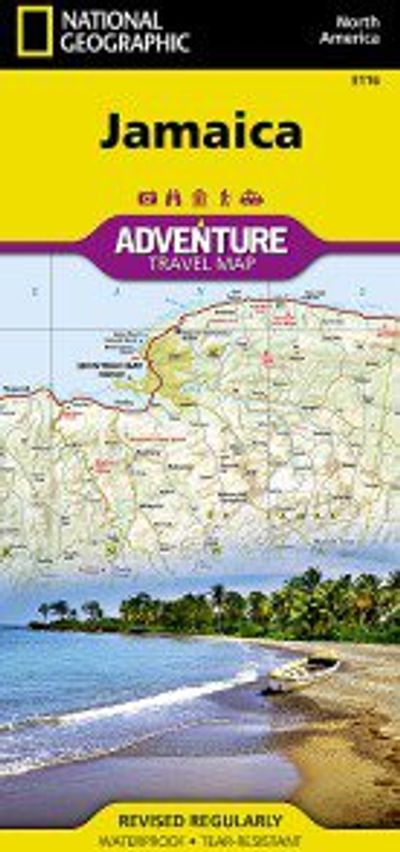 Jamaica Travel Adventure Road Map Topo Waterproof Nat Geo
