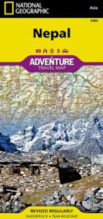 Nepal Travel Map Adventure National Geographic Waterproof 