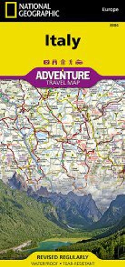 Italy Adventure Travel Road Map Topo Waterproof National Geographic Trails Illustrated