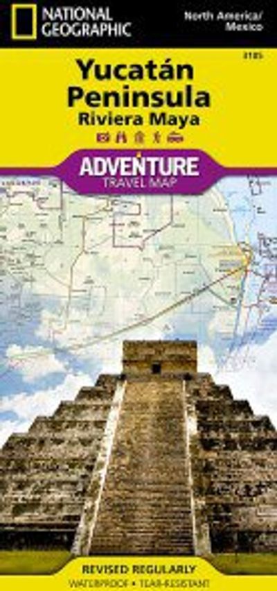 Yucatan Peninsula Mexico Adventure Travel Road Map Topo Waterproof Nat Geo