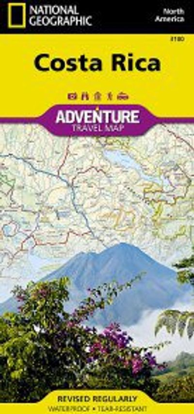 Costa Rica Travel Adventure Map Topo Waterproof Nat Geo 