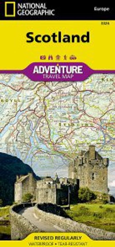 Scotland Travel Adventure Road Map Waterproof Topo Nat Geo