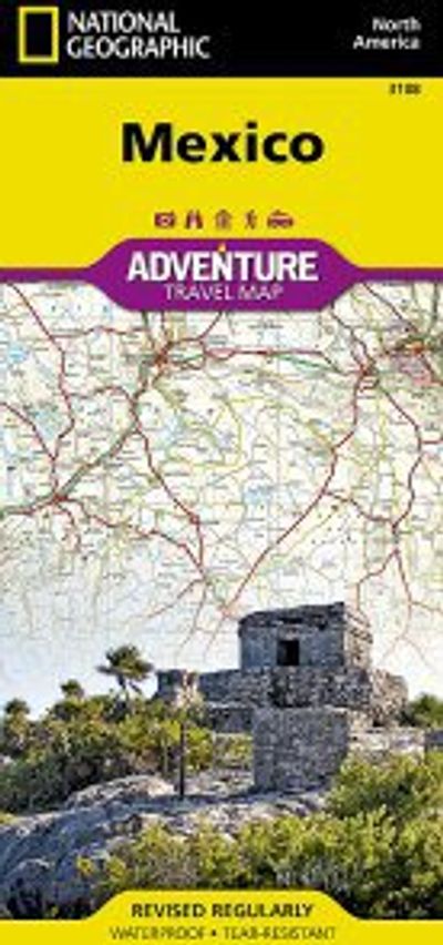 Mexico Travel Adventure Road Map Topo Wateproof Nat Geo