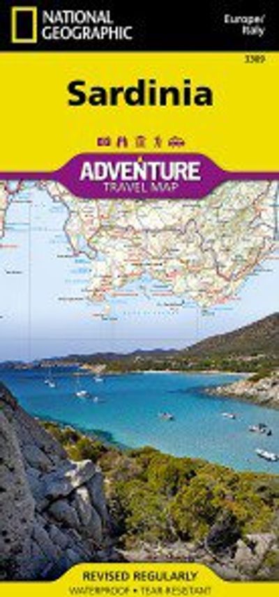 Sardinia Italy Travel Adventure Road Map Waterproof Topo Nat Geo