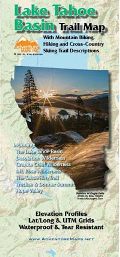 Lake Tahoe Basin Trail Map by Adventure Maps