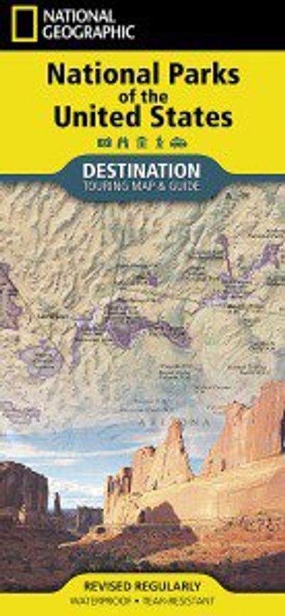 National Parks Road Map National Geographic Destination Map