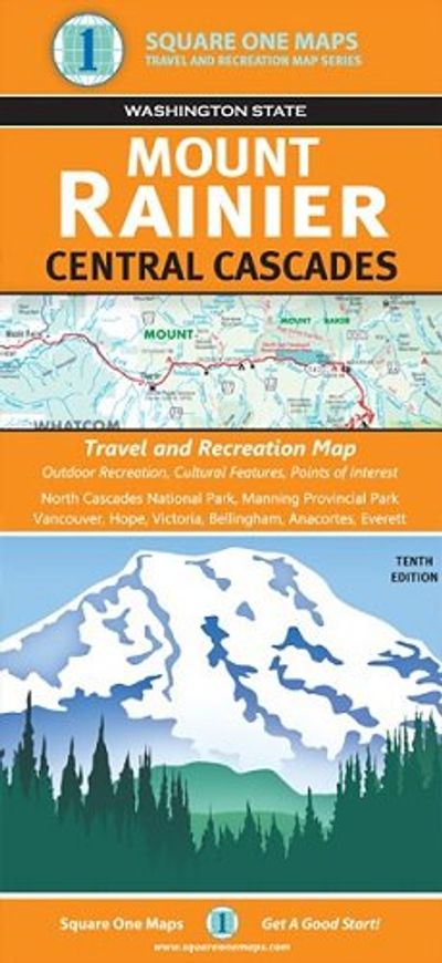 Mt Rainier Road Travel Map Area Square One Maps