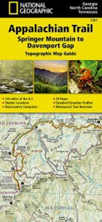 Appalachian Trail Booklet Nat Geo Springer Mountain Davenport Gap Topo