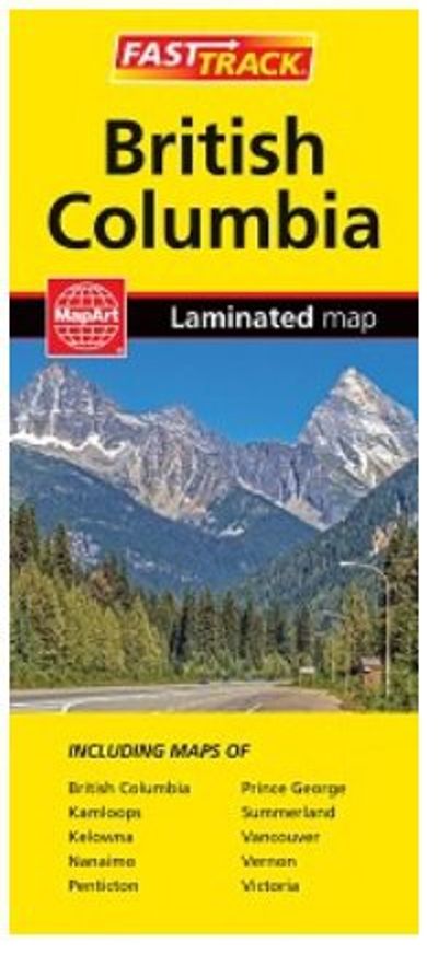 British Columbia Laminated Road Map Folded Mapart