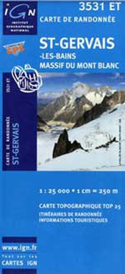 St-Gervais, Mt Blanc Hiking Map by IGN