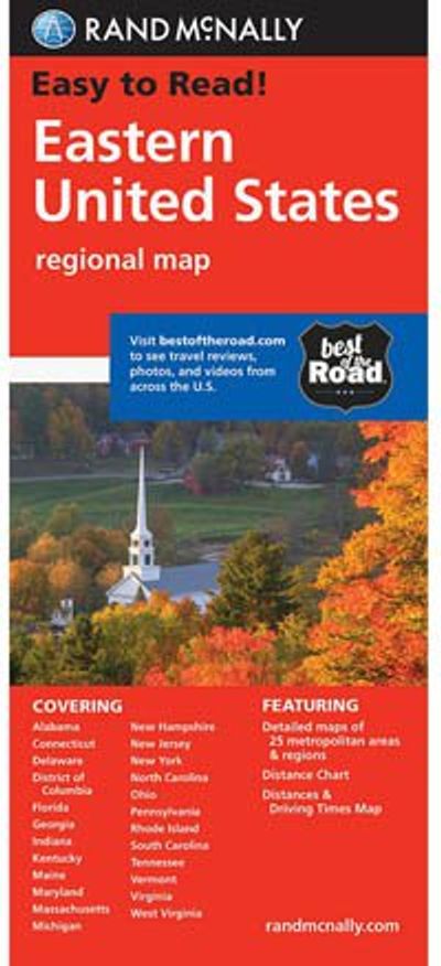 Eastern United States Regional Folded Road Map by Rand McNally