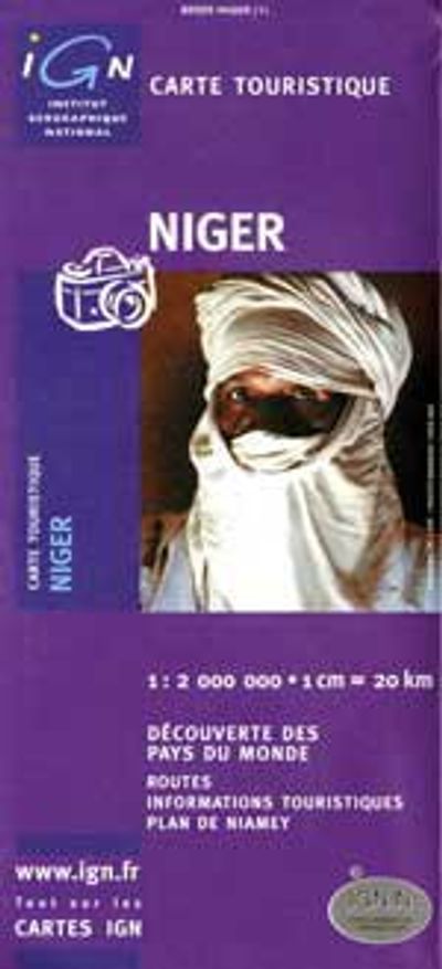 Niger Topographic Travel Road Map IGN