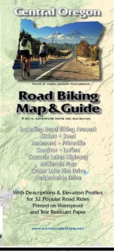 Central Oregon Road Biking Map by Adventure Maps