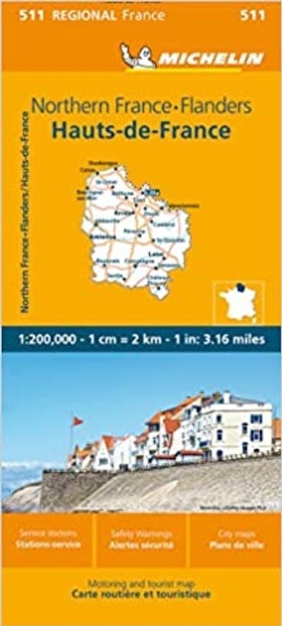Northern France Flanders Regional Map 511 Michelin